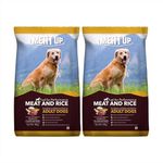 Meat Up Adult Dry Dog Food 20kg (10kg + 10kg) | Meat & Rice Flavor | Supports Healthy Skin & Coat | Enriched with Antioxidants, Vitamins and Minerals
