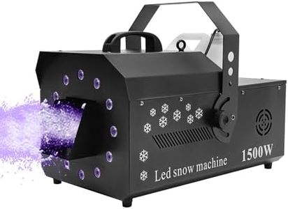 MOQNISE Snowflake Machine 1500W 3-in-1 Stage Snow Maker 12 LED DMX Stage Snowflake Machine with Wireless Remote Snow Machine for Parties Stage Wedding Live Concert Dj and Family Gatherings