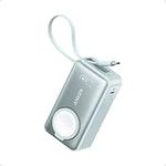 Anker MagGo Power Bank for Apple Watch, Officially Certified 10,000mAh Compact Portable Charger with Built-In USB-C Cable, 35W Max Battery Pack, For iPhone 16/15 Series, iPad, AirPods, and More