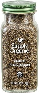Simply Organic Coarse Ground Black Pepper, 2.47 Ounce Bottle, Coarsely Ground fo Fresh-Cracked Bite, Kosher
