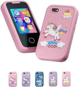 Prancing Unicorn Kids Smartphone Toy Bumper with Mp3 Music Player- Dual Camera for Selfies- in Built Games 2.4" Screen 8Mp Camera Toys for Boys & Girls Multicolor