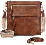 RAVUO Crossbody Bags for Women, Designer Soft Faux Leather Shoulder Purse Multi-Pocket Messenger Bag With 2 Adjustable Straps (Brown)