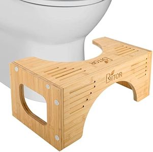 Toilet Stool, Bamboo Squatting Toilet Stool, Toilet Stool Squat Adult, Poop Stool for Adults Bathroom, 2 Height