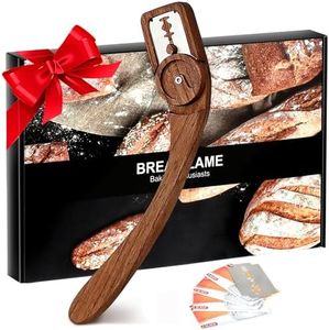 HHZPAEK Innovative Magnetic Bread Lame Bread Scoring Tool,Bread Lame Cutter,Bread Scoring Knife for Bread Baking & Sourdough Baking,Bread Razor Tool with 5 Razor Blades-Black Walnut Wood