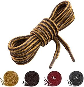 lorpops Heavy Duty and Durable Shoelaces for Boots,(2 Pairs) Work Boots & Hiking Shoes (55inch/140cm, Brown)