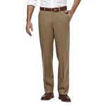 Haggar Men's Premium No Iron Classic Fit Expandable Waist Flat Front Pant, Khaki, 34Wx29L