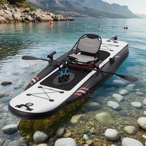 Danrelax Inflatable Kayak with Pedal System, PVC 12ft Premium Fishing Kayak, Lightweight & Portable with Aluminum Seat, Rudder System, and Accessories Included (HIN Included)