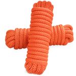 AOLEBA Boat Dock Lines 3/8''x 15'Dock Line Double Braided Nylon Boat Dock Lines & Rope Dock Lines for Boats Boat Ropes for Docking with Loop Boat Mooring Lines Set 2 Piece-Orange