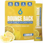 Bounce Back Daily Hydration - 13 Essential Vitamins, Zero Sugar Electrolyte Packets - 5 Calories, Organic - Keto Friendly | 0 Net Carbs (16 Pack, Lemonade)