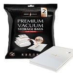 GENIE SPACE Max Vacuum Storage Bags - Pack of 2, 110x90cm | Strong XXL Jumbo Size Space Saving Bags | Premium Airtight & Reusable Vacuum Bag for Clothes, Duvets, Quilts, Curtains & Coats