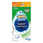 Scrubbing Bubbles Fresh Brush Toilet Cleaning System Starter Kit, Includes 1 Handle, 2 Heavy Duty Toilet Bowl Cleaner Pad Refills and 1 Storage Hook
