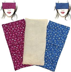 Cuscino per gli occhi "Pack Duo - BG" (1 ripieno e 2 federe lavabili) | Semi di lavanda e riso | Yoga, Meditazione, rilassamento, riposo oculare.