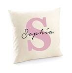 Pomchick Personalised Name And Initial Cushion Cover 40x40CM Create Your Own Bedroom Sofa Pillow Case Gift For Her Him Couple Family Friend Christmas Birthday Anniversary Present