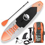 Serene Life SereneLife Premium Inflatable Stand Up Paddle Board (6 Inches Thick) with SUP Accessories & Carrying Storage Bag, Wide Stance, Bottom Fin for Paddling, Surf Control, Non-Slip Deck