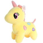 HUG 'n' FEEL SOFT TOYS Unicorn | Toy for Baby Girl Boy | Horse Toys for Kids Playing | Birthday Gifts for Boys and Girls | (30 Cms, Stuffed Animal Yellow, Smooth Cushion Material)