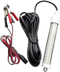 LinkStyle 12V 120 LED 1000 Lumens Lure Bait Finder 10.5W Night Fishing Finder Lamp Light Crappie Shad Boat LED Submersible Deep Drop Underwater Light with Battery Clip and Power Plug 6M Power Cord