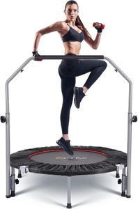 LET'S PLAY Imported Trampoline Jumping Trainer for Kids and Adult, 48 Inch Rebounder Trampoline with Metal Springs, Handle and Padding for Indoor and Outdoor