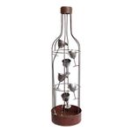 Alpine Corporation IPS210 Alpine Metal Bottle Shaped Fountain with Tiering Wine Glasses, 44 Inch Tall Floor, 12" W x 12" L x 44" H, Brown