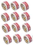 D-fix® Pack of-12, Self Adhesive Fragile Printed Packing Cello Tape - 65 Meters in Length - 48mm Width, BOPP Industrial Packaging Tape for E-Commerce Box Packing