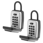 Master Lock Black Key Lock Box, Wall Mount with Push Buttons, Key Safe for Realtors, Landlords, Property & Managers to Share Combo with Tenants, Clients, & Teams, Holds 5 Keys, 2 Pack, 5422EC2