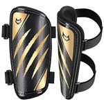 WVVOU Football Shin Pads for Youth Adults, Kids Soccer Shin Guards for Soccer Boys Girls, Double Adjustable Straps Football Shin Guards, Super Impact Resistance, Lightweight, Breathable