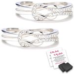 to My Best Friend 'Sisters by Heart' Knot Ring, S925 Sterling Silver Adjustable Infinity Friendship Ring, Knot Ring, Sister Rings, Rings Gift for Friends Women Girls (2pcs)