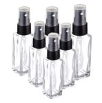 Pure Source India Travel Refillable Perfume Clear Glass Bottles with Spray Pump for Perfume Essential Oils Aromatic Water Blend 8 ML Set of 6 Pcs