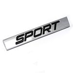 Dsycar 3D Metal Self-Adhesive Sport Turbo Truck Car Badge Emblem Sticker for Car Styling Decoration (Sport-Silver Black)