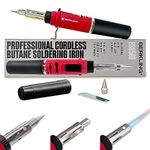 Berkling BSG-568 Portable Butane Cordless Soldering Iron, 3-in-1 Soldering, Jewelry & Heat Shrink Torch, Mini Cordless Heat Gun, Self-Igniting, Adjustable Flame, Up to 90-Min Runtime