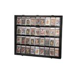 Odjaraye Graded Sports Card Display Case - 36 Baseball Card Display Case - Lockable Trading Card Frame Wall Display with UV Protection for Football Basketball Hockey Cards,Black