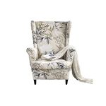 Eco-Ancheng Wingback Chair Slipcover 2 Piece Wingback Chair Cover Spandex Wing Chair Slipcovers Wingback Armchair Covers with Elastic Bottom for Living Room Wingback Chair