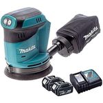 Makita DBO180Z 18V Li-ion Random Orbital Sander Body with 2 x 5ah BL1850 Battery & DC18RC Charger