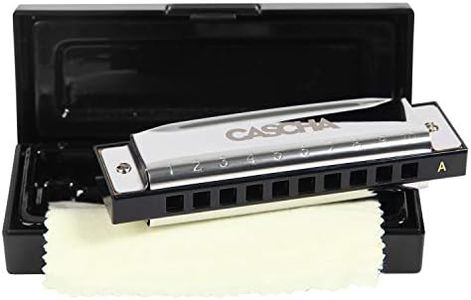 Cascha Harmonica Blues en la majeur débutant & avancé, Harmonica diatonique 10 trous de haute qualité, son excellent, avec anches en cuivre de haute qualité, étui pratique & chiffon de soin