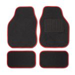 Safe Travel 27552 Universal Car Mats, Right Hand Drive (RHD), Welded Heel, Red Binding