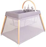 BeBe Care Zuri Timber Travel Cot, Natural