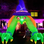 Danxilu 12 FT Giant Halloween Inflatable Witch Archway Outdoor Decorations- Red-Eyed Witch Arch Build-in LEDs Lighted Blow Up Spooky Death Haunted Arch for Yard Garden Lawn Porch Holiday Party