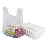 Jandson Plastic Handle T-Shirt Carrier Bags Carryout Shopping Bags, 600 Counts