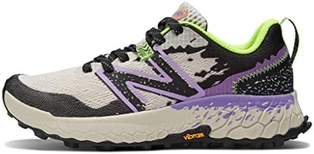 New Balance Women's Fresh Foam Hierro V7 Trail Running Shoe, Moonbeam/Electric Purple, 8.5 Wide