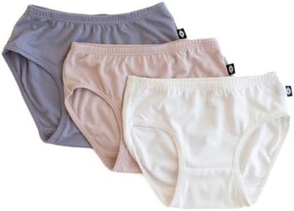 KYTE BABY Toddler Girls Underwear 3 Pack, Soft Rayon Made from Bamboo (4T, Blush,Cloud,Taro)