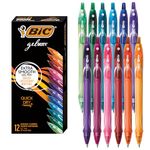 BIC Gel-Ocity Quick Dry Gel Pens, Medium Point Retractable Gel Pen (0.7mm), Assorted Colors, 12-Count
