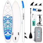 FunWater SUP Inflatable Stand UP Paddle Board Everything Included Adj Paddle, Pump, SUP Backpack, Leash, Waterproof Bag, Non Slip Deckpad Youth & Adult