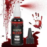 Halloween Fake Blood, Dark Red Realistic Washable Special Effects SFX,Fake Vampire Blood for Halloween Costume, Zombie,Vampire and Monster Makeup & Dress Up