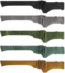 GUGULUZA Extra-Thick Gun Socks for Rifles with Scope, 5-Pack Silicone-Treated Knit Rifle Gun Sock Gun Sleeve for Storage, Anti-Rust, Drawstring Closure, Mixed Color