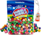 Gumballs For Gumball Machine Refills - 53 Ounce Dubble Bubble Chewing Gum Bulk Antique Style Gum Balls vintage Old Fashioned Candy -Mini bubble Gumballs 3.3 lb For Kids Toy Bank Candy Dispenser Playo