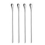 Delove Stainless Steel Cocktail Stirrers Mixing Spoon Drinks Coffee Stir Sticks Stirring Tea Spoon,Set of 4 (Sliver, 7.6-Inch)