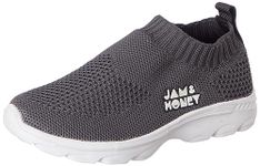 Amazon Brand - Jam & Honey Unisex-Child Galaxy Dark Grey Sneakers_5 Kids UK (SS21-JH-04)