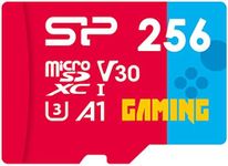 Silicon Power 256GB Gaming microSDXC UHS-I Micro SD Card with Adapter, Optimized for Mobile Games Apps Nintendo-Switch, Class 10 U3 V30 A1 MicroSD Memory Card, Superior Gaming Series