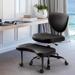 IWMH Ergonomic Office Chair,Cross Legged Desk Chair,360°Swivel Meditation Chair with Wheels,ADHD Desk Yoga Chairs,Adjustable Height for Meditation,Wide Criss Cross Design,Lumbar Support,Kneeling Chair