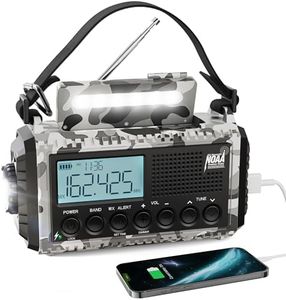 Raynic Solar Radio, 12000mAh/44400mWh Battery Operated Weather Radio, Hand Crank Emergency Radio with AM/FM/SW/NOAA Alert, Cell Phone Charger, Type-C Charging, Flashlight and SOS Siren
