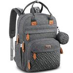 BabbleRoo Diaper Bag Backpack - Baby Essentials Travel Bag - Multi function Waterproof Diaper Bag, Travel Essentials Baby Bag with Changing Pad, Stroller Straps & Pacifier Case – Unisex, Dark Gray